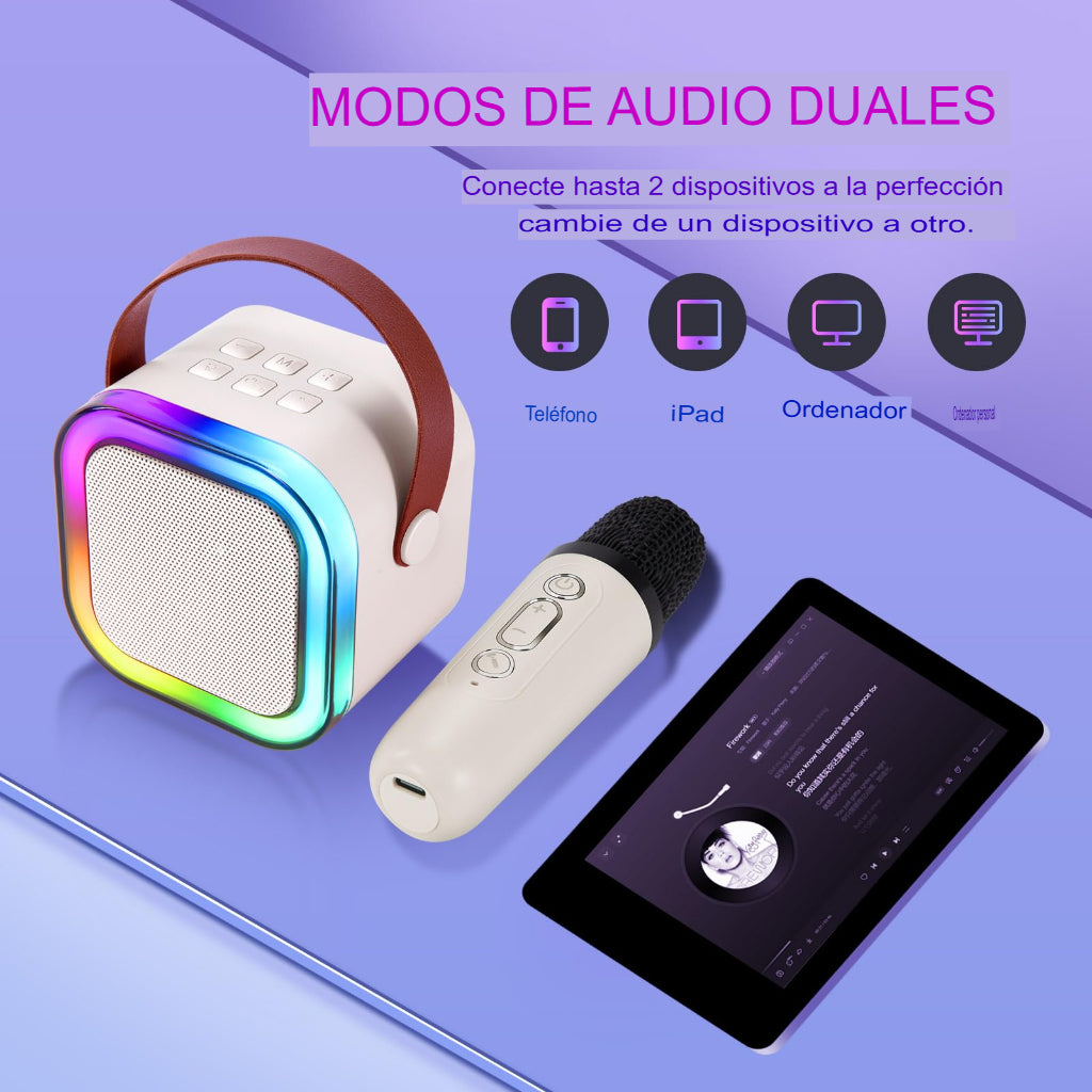 Parlante Bluetooth Portátil con 2 micrófonos Inalámbricos