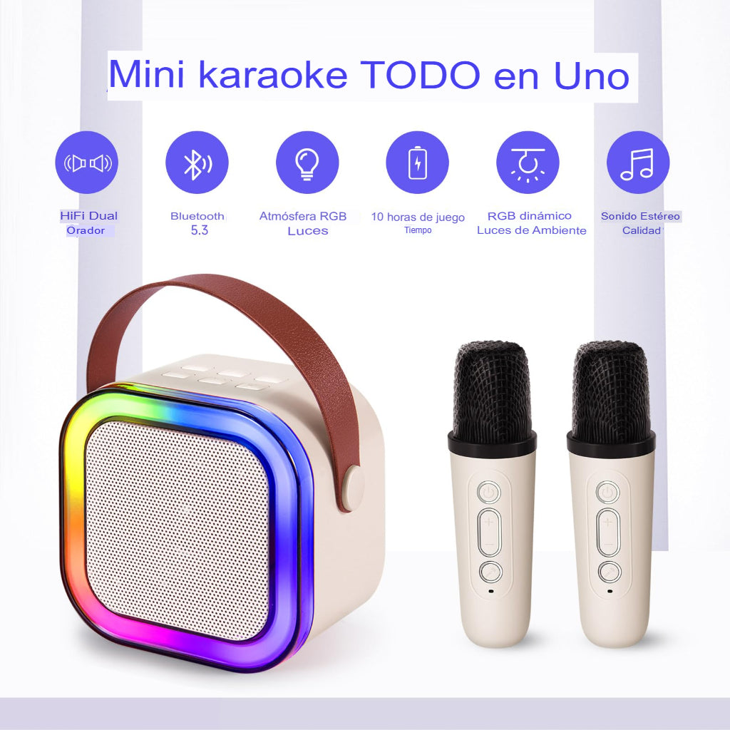 Parlante Bluetooth Portátil con 2 micrófonos Inalámbricos